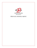 Mr B's Brookfield - Private Dinner Menu