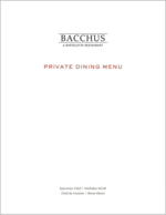 Bacchus Catering - Private Dinner Menu