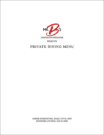 Mr B's Mequon - Private Dinner Menu